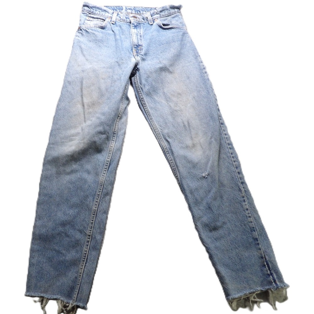 VTG 80s Levis 550 Orange Tab Distressed Relaxed Tapered Men Blue Jeans 30x34 USA